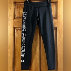 Under Armour Black Leggings with White Lettering